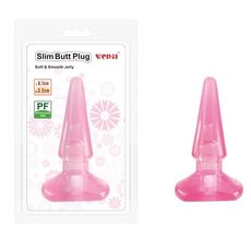 Dop anal Charmly Slim Butt Plug, 9 cm, Roz