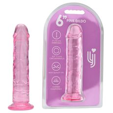 Dildo Loving Joy, cu ventuza, roz, 16 cm