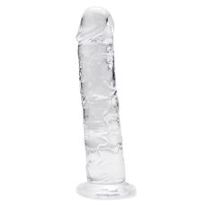 Dildo Loving Joy, cu ventuza, transparent, 16 cm