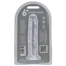 Dildo Loving Joy, cu ventuza, transparent, 16 cm