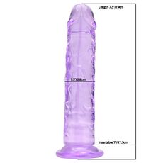 Dildo Loving Joy, cu ventuza, violet, 19 cm