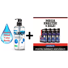 Pachet Lubrifiant Lubido 500ml + 4 buc. Erecta Super Pastila - afrodisiac pentru Erectie Rapida