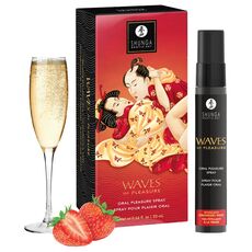 Shunga Oral Spray, Waves of Pleasure, aroma Capsuni, 20 ml