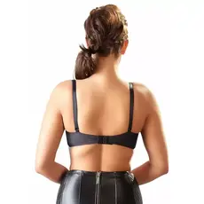 Sutien Piele Naturala ZADO - Negru - detaliu finisaj