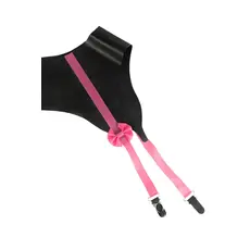 Portjartier LateX, Cottelli Collection, cu strapsuri, cleme si funda roz - Negru