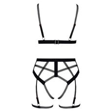 Set Lenjerie Intima Provocatie Harness Look Cottelli Lingerie - Negru - detaliu finisaj