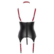 ​Set corset si bikini decupati, model portjartier latex look, Cottelli Bondage