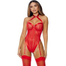 Set de lenjerie intimă Forplay Gold Status Body pentru femei - Rosu