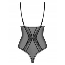 Body dantela transparenta delicat - Obsessive 862-TED - negru