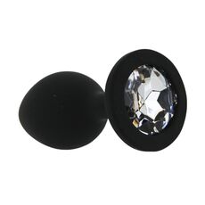 ​Dop anal din silicon Toosh, mic, negru, 7,4 cm, Small