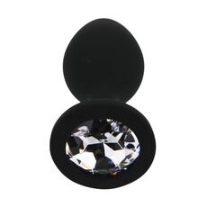 ​Dop anal din silicon Toosh, mic, negru, 7,4 cm, Small