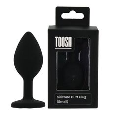 ​Dop anal din silicon Toosh, mic, negru, 7,4 cm, Small
