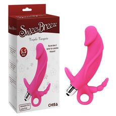 Vibrator triplu Sweet Breeze Roz Chisa Novelties 3 capete - vedere frontala