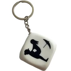 Diverty Sex - Breloc Cub Zar Alb cu Pozitii Sexuale, 3cm