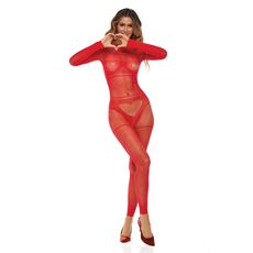 Bodystocking Plasa Rene Rofe Mad Love - Rosu