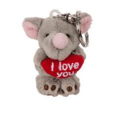 ​​Breloc metalic, jucărie de pluș cu inimă roșie, aprox. 6 cm - 1 Bucata