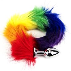 Dop anal cu coadă Furry Fantasy, curcubeu