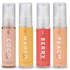 Set 4 bucati x 30 ml, Lubrifianti cu arome, Mango, Capsuni, Piersica, Ciocolata, 120 ml - vedere frontala