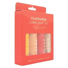 Set 4 bucati x 30 ml, Lubrifianti cu arome, Mango, Capsuni, Piersica, Ciocolata, 120 ml - dimensiuni complete