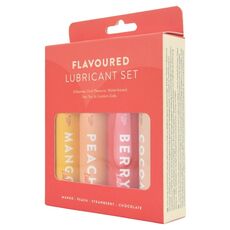 Set 4 bucati x 30 ml, Lubrifianti cu arome, Mango, Capsuni, Piersica, Ciocolata, 120 ml - culoare si material