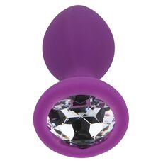 ​Dop anal din silicon Toosh, mic, violet, 7,4 cm, Small