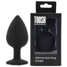 ​Dop anal din silicon Toosh, mare, negru, 9,4 cm, Large