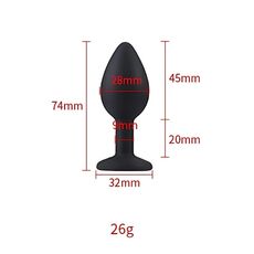 ​Dop anal din silicon Toosh, mic, negru, 7,4 cm, Small