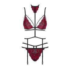 Set Lenjerie Intima Sugestina Obsessive - Rosu