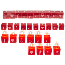 Set 10 lumanari romantice cu mesaj I Love You