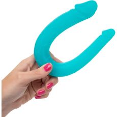 Dildo Dublu Double Dong AC/DC Dong Aqua, Silicon - Turcoaz, 31 cm