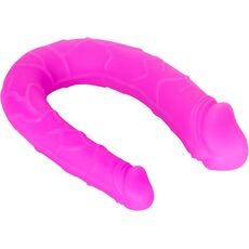 Dildo Dublu Double Dong AC/DC Dong, Silicon - Roz satinat, 31 cm