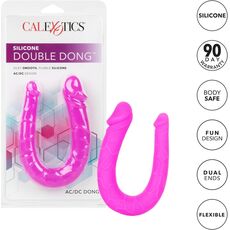 Dildo Dublu Double Dong AC/DC Dong, Silicon - Roz satinat, 31 cm
