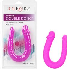 Dildo Dublu Double Dong AC/DC Dong, Silicon - Roz satinat, 31 cm