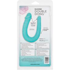 Dildo Dublu Double Dong AC/DC Dong Aqua, Silicon - Turcoaz, 31 cm