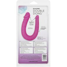Dildo Dublu Double Dong AC/DC Dong, Silicon - Roz satinat, 31 cm