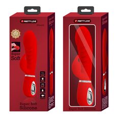 Vibrator Rabbit Prescot, Pretty Love, Super Soft, 7 moduri Vibratii - Rosu