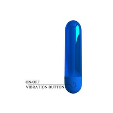 Mini vibrator bullet Kiwi Pretty Love Albastru Metalizat - 10 moduri vibratie reincarcare USB rezistent la apa