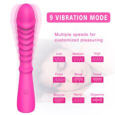 Bagheta Vibrator Elys ​Real Wave, Toyz4Lovers, 9 Vibratii, 20 cm - Roz
