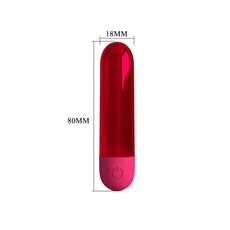 Mini vibrator bullet Kiwi Pretty Love Rosu Metalizat - specificatii tehnice 8 cm 10 moduri USB
