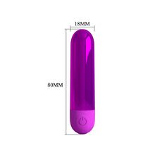 Mini vibrator bullet Kiwi Pretty Love Violet Metalizat - specificatii tehnice 8 cm 10 moduri USB