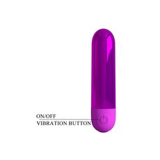 Mini vibrator bullet Kiwi Pretty Love Violet Metalizat - 10 moduri vibratie reincarcare USB rezistent la apa
