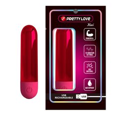 Mini vibrator bullet Kiwi Pretty Love Rosu Metalizat - vedere frontala
