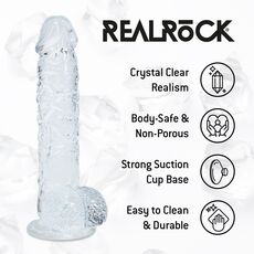 Dildo realist RealRock 12.7 cm transparent