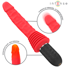 Vibrator Thrust cu Telecomanda si Funcție de incalzire - Intense Cynthia - Rosu