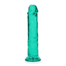 Dildo Realistice REALROCK Straight Suction Cup - Verde Transparent, 18cm