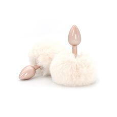 Enchanting Bunnytail Buttplug White - vedere frontala