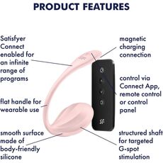 Vibrator Satisfyer Ribbed Petal Rose Connect App