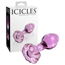 Dop Anal Sticla Icicles No 48 Roz vedere frontala margele baza florala Pipedream