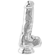 Dildo ToyJoy Clear Dildo TPE 16 cm Transparent - dimensiuni si specificatii