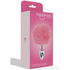 Plug Coada Iepure ToyJoy Enchanting Bunnytail Buttplug Roz - unghi lateral
